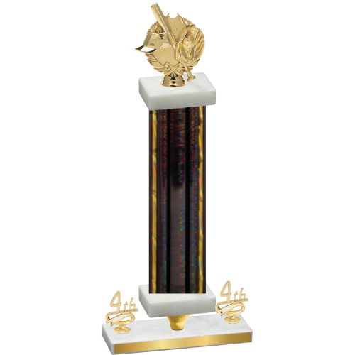 Premium Single Black Glacier Fourth Place Baseball Trophy