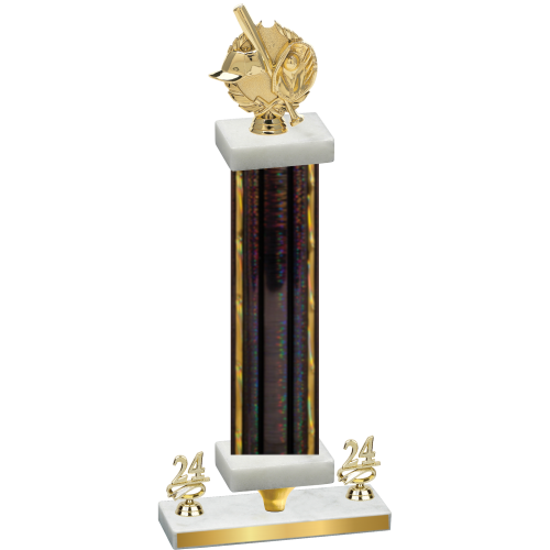 Premium Single Black Glacier Year Baseball Trophy