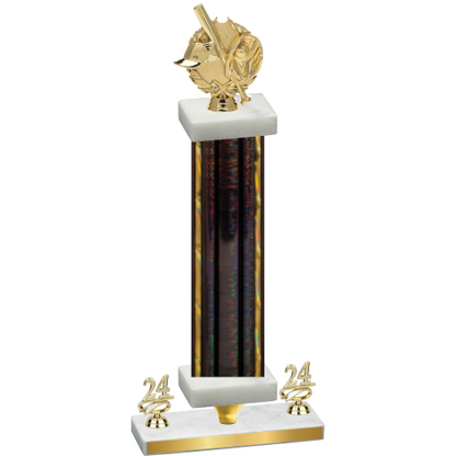 Premium Single Black Glacier Year Baseball Trophy