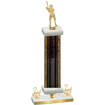 Premium Single Black Glacier Second Place Baseball Trophy