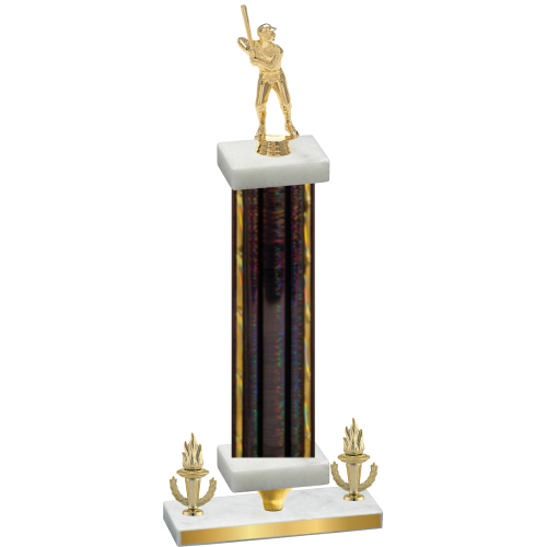 Premium Single Black Glacier Victory Baseball Trophy