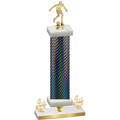 Premium Single Black Carbon Fiber Fourth Place Soccer Trophy