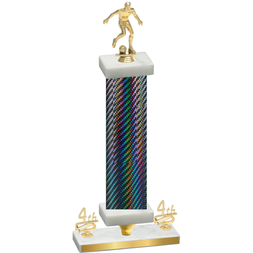 Premium Single Black Carbon Fiber Fourth Place Soccer Trophy