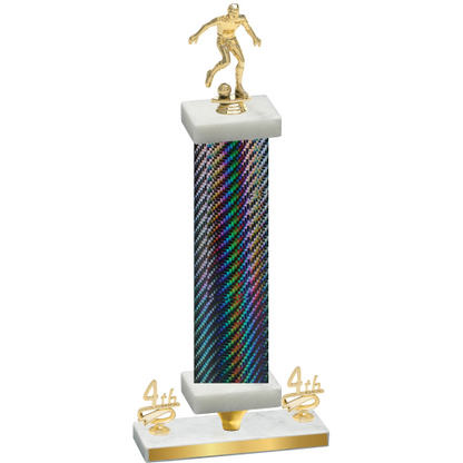 Premium Single Black Carbon Fiber Fourth Place Soccer Trophy