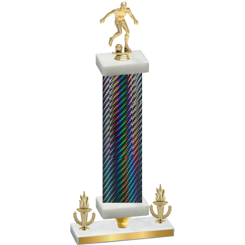 Premium Single Black Carbon Fiber Victory Soccer Trophy