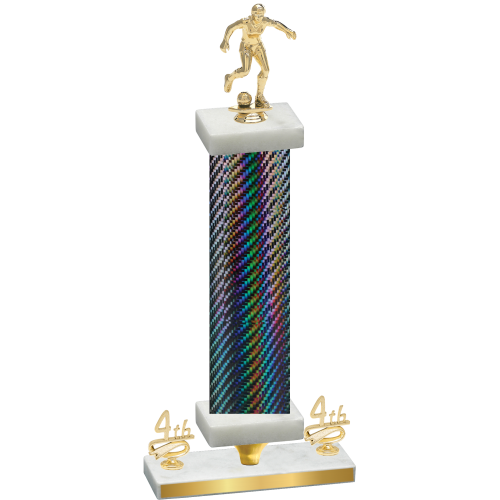 Premium Single Black Carbon Fiber Fourth Place Soccer Trophy
