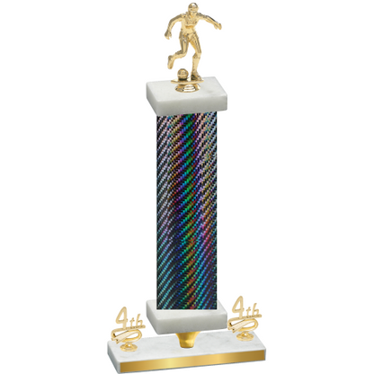 Premium Single Black Carbon Fiber Fourth Place Soccer Trophy