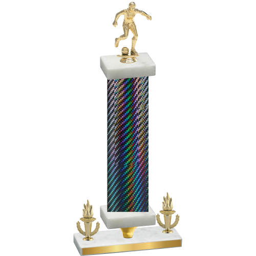 Premium Single Black Carbon Fiber Victory Soccer Trophy
