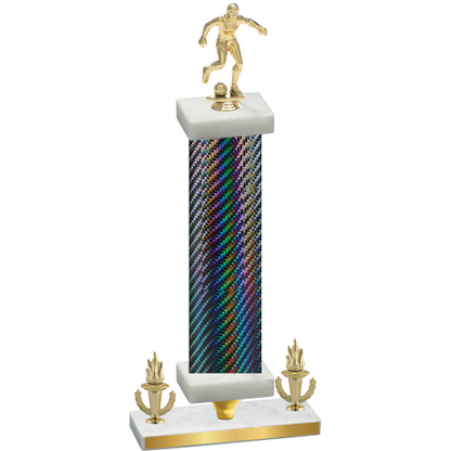 Premium Single Black Carbon Fiber Victory Soccer Trophy