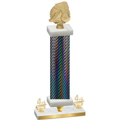 Premium Single Black Carbon Fiber Fourth Place Soccer Trophy