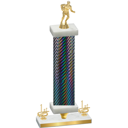 Premium Single Black Carbon Fiber First Place Rugby Trophy