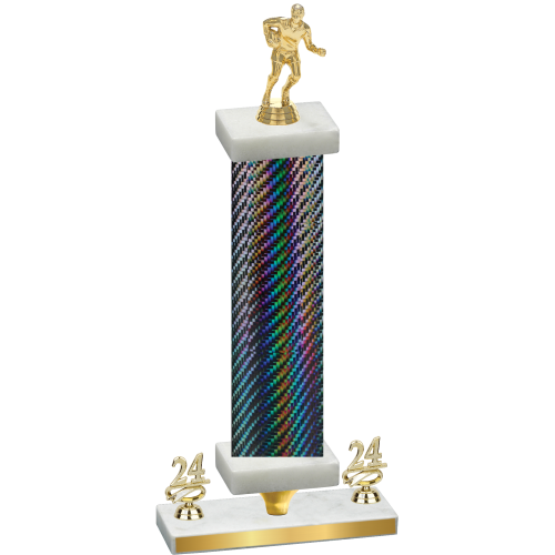 Premium Single Black Carbon Fiber Year Rugby Trophy