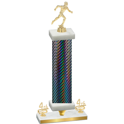 Premium Single Black Carbon Fiber Fourth Place Running Trophy
