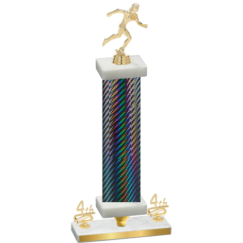 Premium Single Black Carbon Fiber Fourth Place Running Trophy