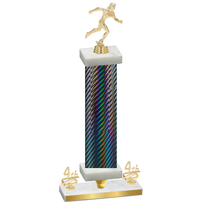 Premium Single Black Carbon Fiber Fourth Place Running Trophy