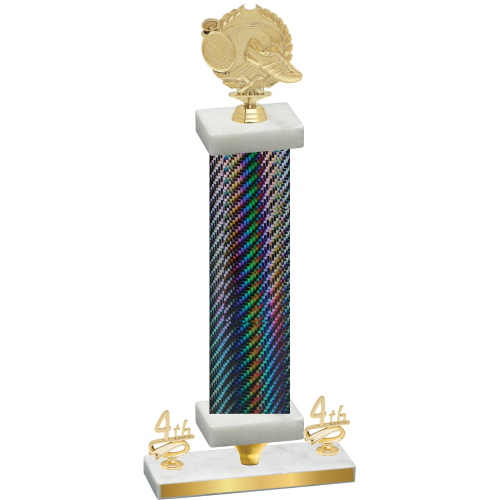 Premium Single Black Carbon Fiber Fourth Place Running Trophy