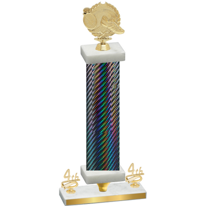 Premium Single Black Carbon Fiber Fourth Place Running Trophy