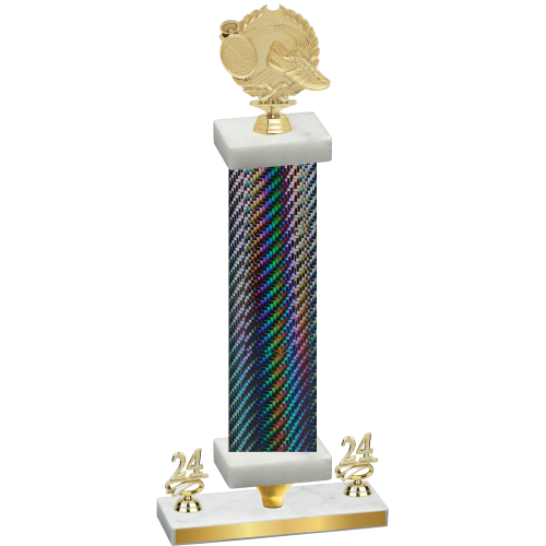 Premium Single Black Carbon Fiber Year Running Trophy