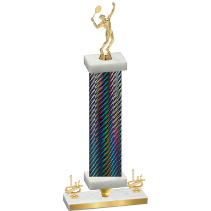 Premium Single Black Carbon Fiber First Place Tennis Trophy