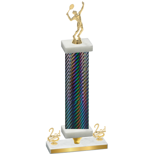 Premium Single Black Carbon Fiber Second Place Tennis Trophy