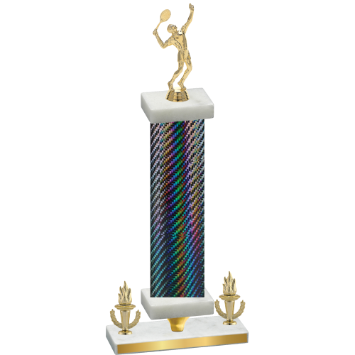 Premium Single Black Carbon Fiber Victory Tennis Trophy