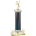 Premium Single Black Carbon Fiber Fourth Place Tennis Trophy