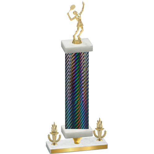 Premium Single Black Carbon Fiber Victory Tennis Trophy