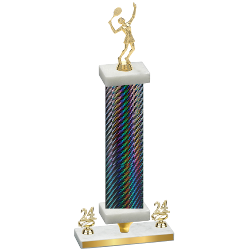 Premium Single Black Carbon Fiber Year Tennis Trophy