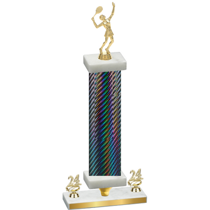 Premium Single Black Carbon Fiber Year Tennis Trophy