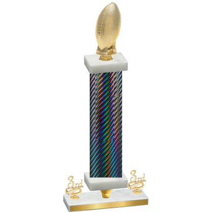 Premium Single Black Carbon Fiber Third Place Football Trophy