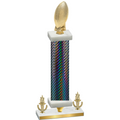 Premium Single Black Carbon Fiber Victory Football Trophy