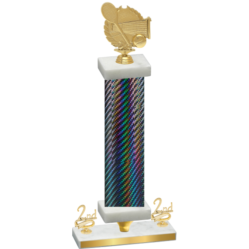 Premium Single Black Carbon Fiber Second Place Tennis Trophy