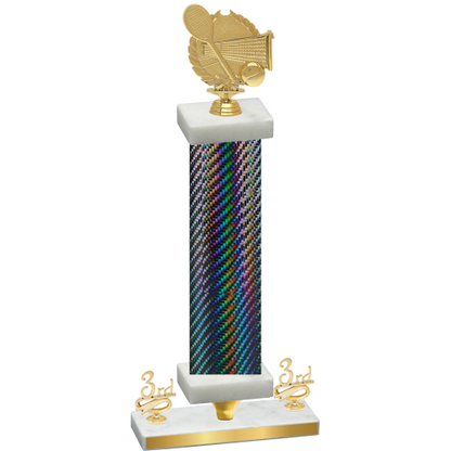 Premium Single Black Carbon Fiber Third Place Tennis Trophy
