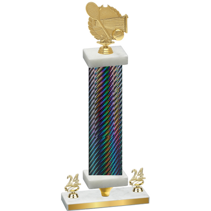 Premium Single Black Carbon Fiber Year Tennis Trophy