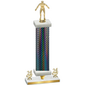 Premium Single Black Carbon Fiber Year Wrestling Trophy