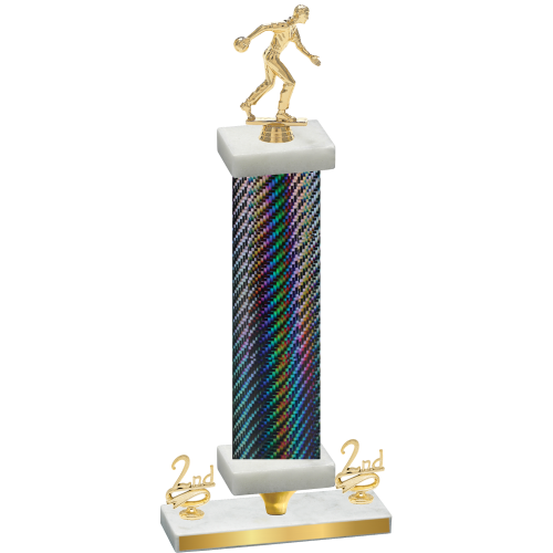 Premium Single Black Carbon Fiber Second Place Bowling Trophy