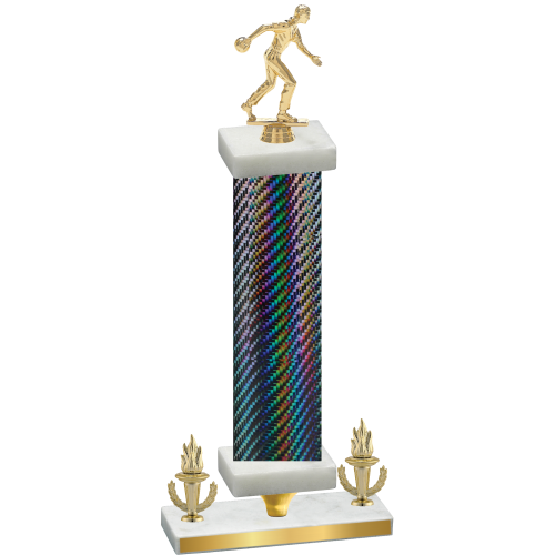Premium Single Black Carbon Fiber Victory Bowling Trophy