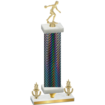 Premium Single Black Carbon Fiber Victory Bowling Trophy