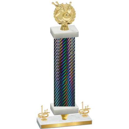 Premium Single Black Carbon Fiber First Place Bowling Trophy
