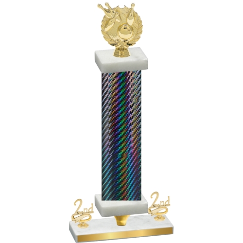 Premium Single Black Carbon Fiber Second Place Bowling Trophy