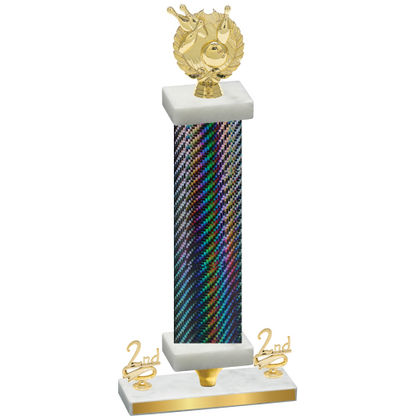 Premium Single Black Carbon Fiber Second Place Bowling Trophy