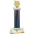Premium Single Black Carbon Fiber Third Place Bowling Trophy