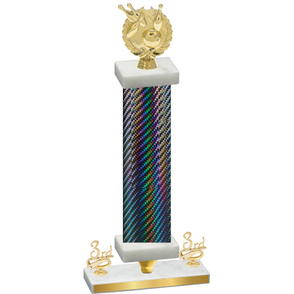 Premium Single Black Carbon Fiber Third Place Bowling Trophy