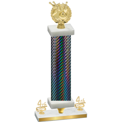 Premium Single Black Carbon Fiber Fourth Place Bowling Trophy