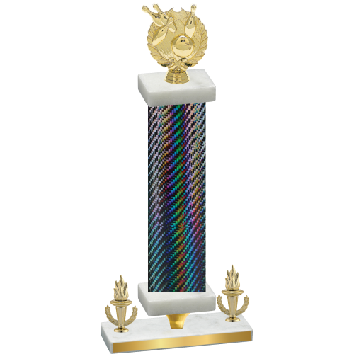 Premium Single Black Carbon Fiber Victory Bowling Trophy