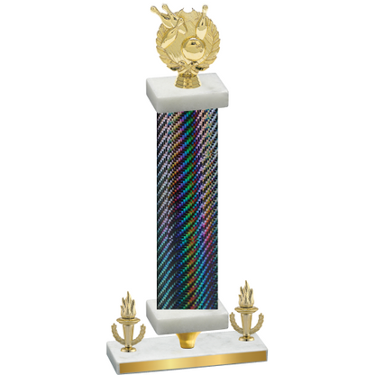 Premium Single Black Carbon Fiber Victory Bowling Trophy