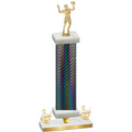 Premium Single Black Carbon Fiber Third Place Volleyball Trophy