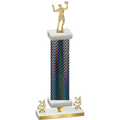 Premium Single Black Carbon Fiber Year Volleyball Trophy