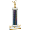 Premium Single Black Carbon Fiber Third Place Volleyball Trophy