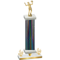 Premium Single Black Carbon Fiber Fourth Place Volleyball Trophy
